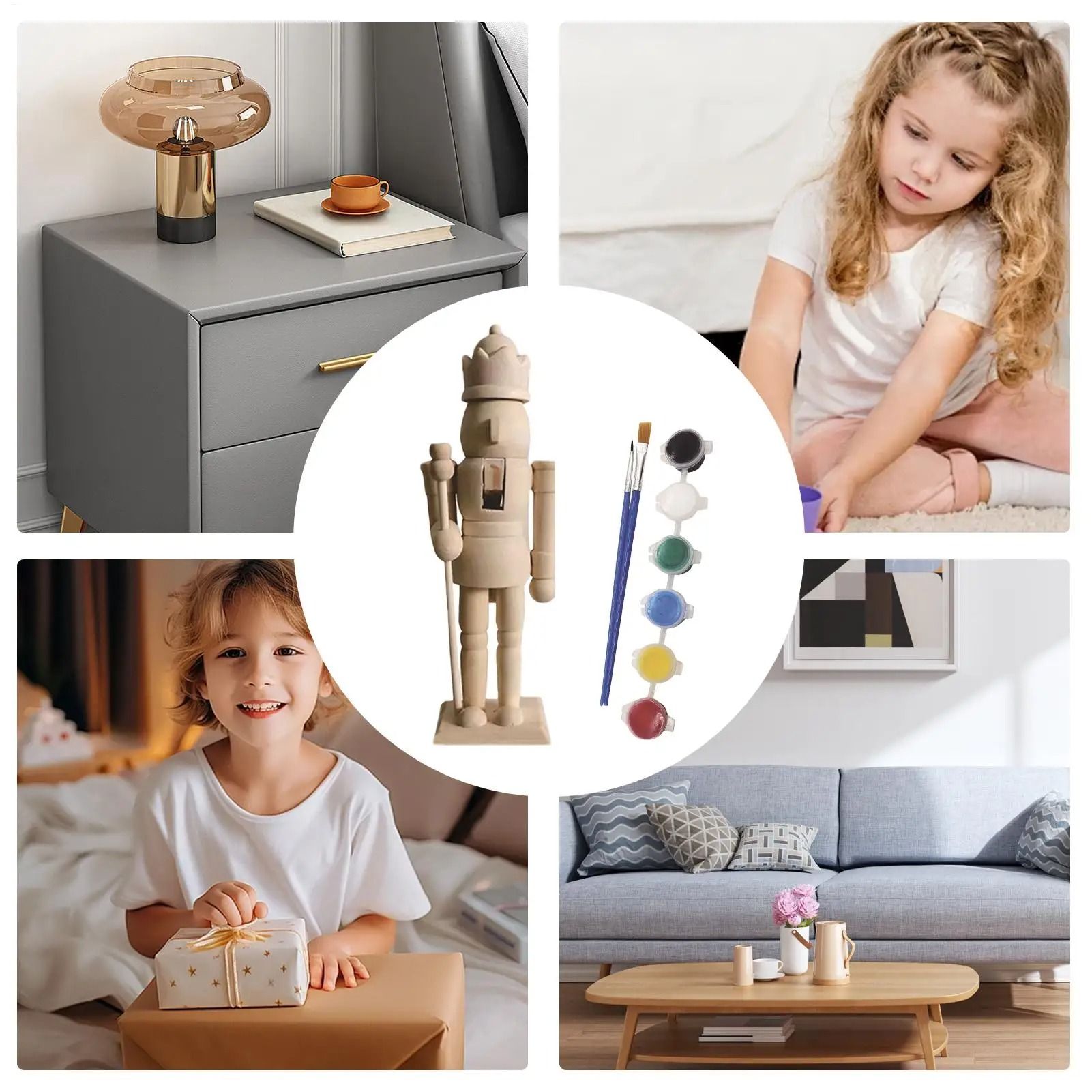 Wooden Paintable Nutcracker Craft Set