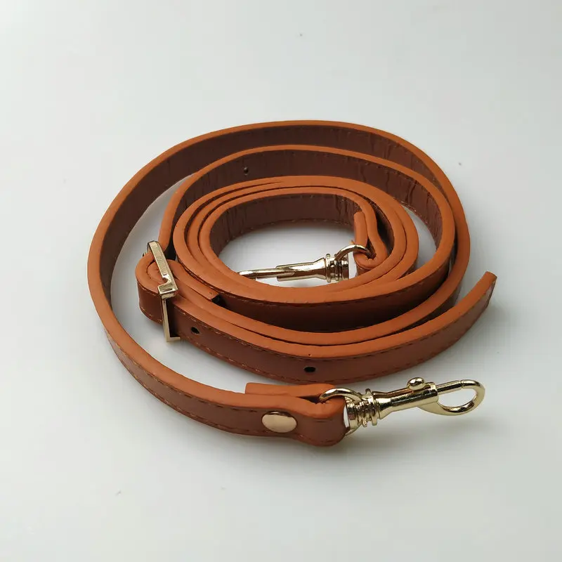 Leather Shoulder Bag Strap with Adjustable PU Belts, Black Crossbody Handbag Strap, Silver Gold Buckle Accessories