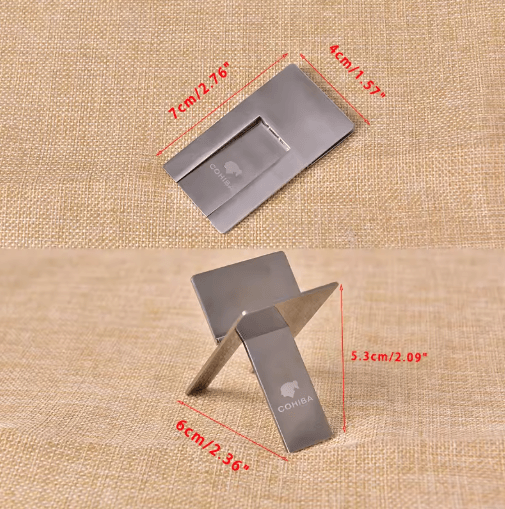 Stainless Steel Cigar Ashtray Holder Foldable Silver Cigar Stand and Tray