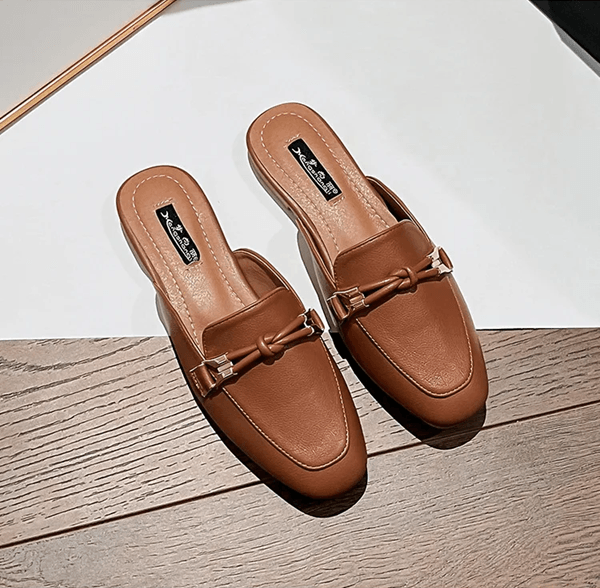 Elegant Comfort Womens Flat Slide Mules