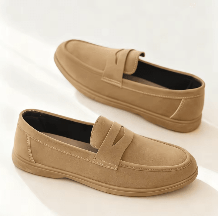 Business Commute Mens Casual Loafers Genuine Leather Lightweight Driving Walking Shoes