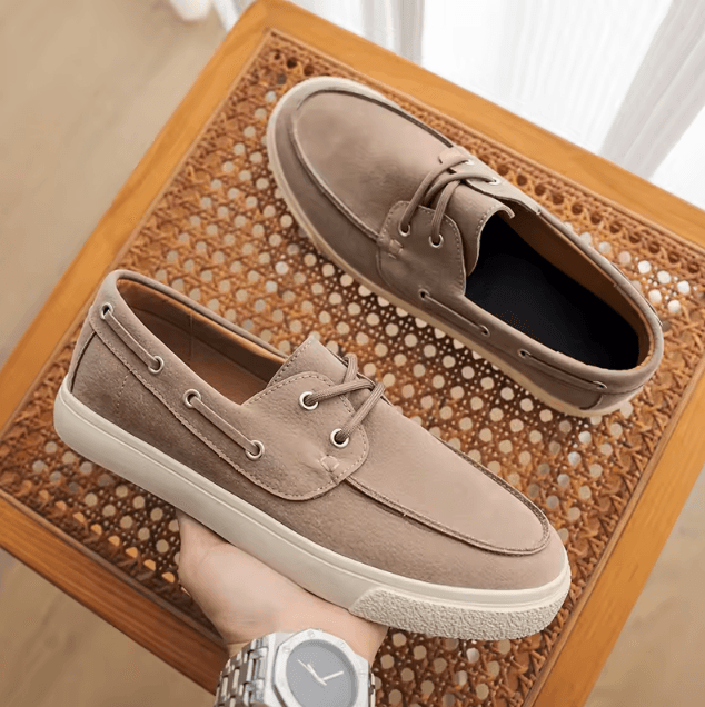 Genuine Leather Mens Handmade Casual Loafers Breathable Slip On Walking and Driving Shoes