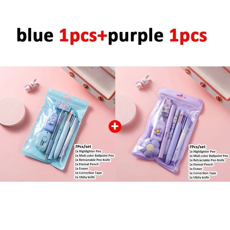 7 in 1 School Stationery Set Complete Student Supplies Gift Kit