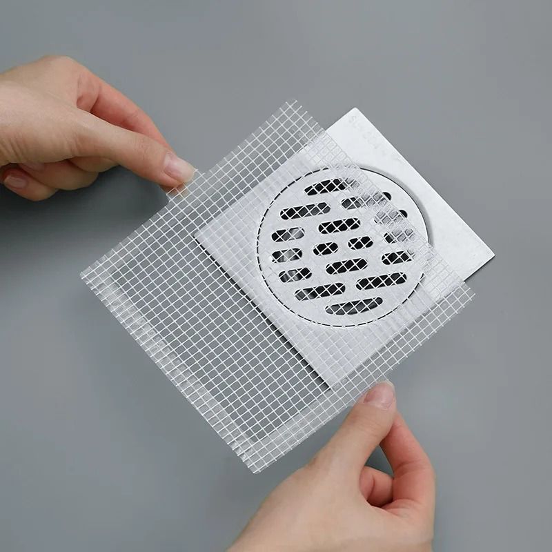 Disposable Shower and Sink Drain Hair Catcher Mesh Sticker Set