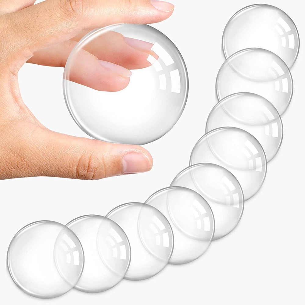 Self-Adhesive Round Transparent Silicone Door Stopper Wall Protector, Non-slip Muffler Plug for Handle Impact Protection