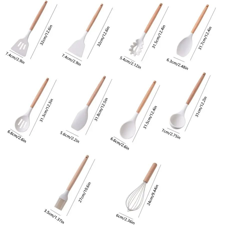 19 Piece Silicone Kitchenware Set with Knives Cutting Board and Utensils