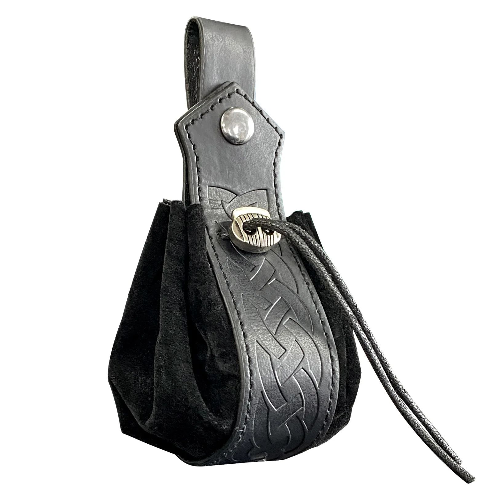 Men Viking-Style Medieval Coin Pouch Belt Bag, High-Quality Retro Leather Waist Purse, Cool Renaissance Festival Costume