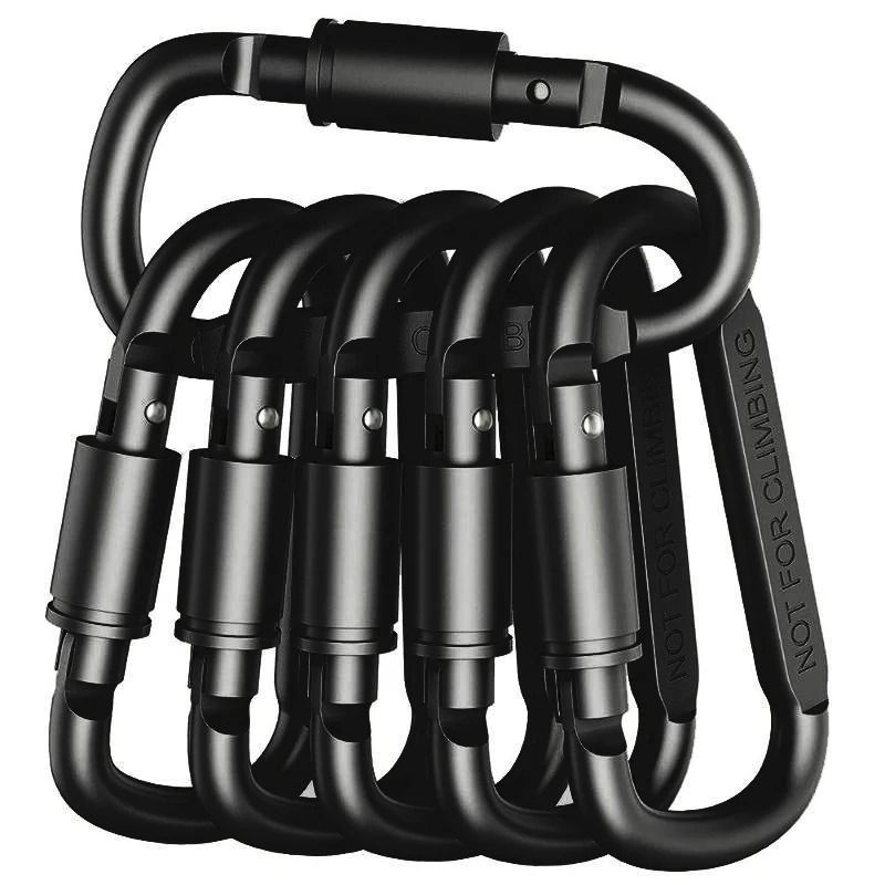 6PCS Premium Aluminum Carabiner Set | Lockable Outdoor Gear & EDC Keychain