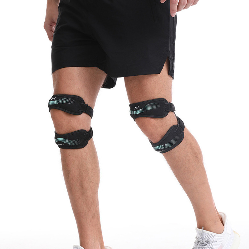 Anti Slip Silicone Sports Knee Pads, New Upgraded With Double Patella Straps, Adjustable Stable Shock-Absorbing