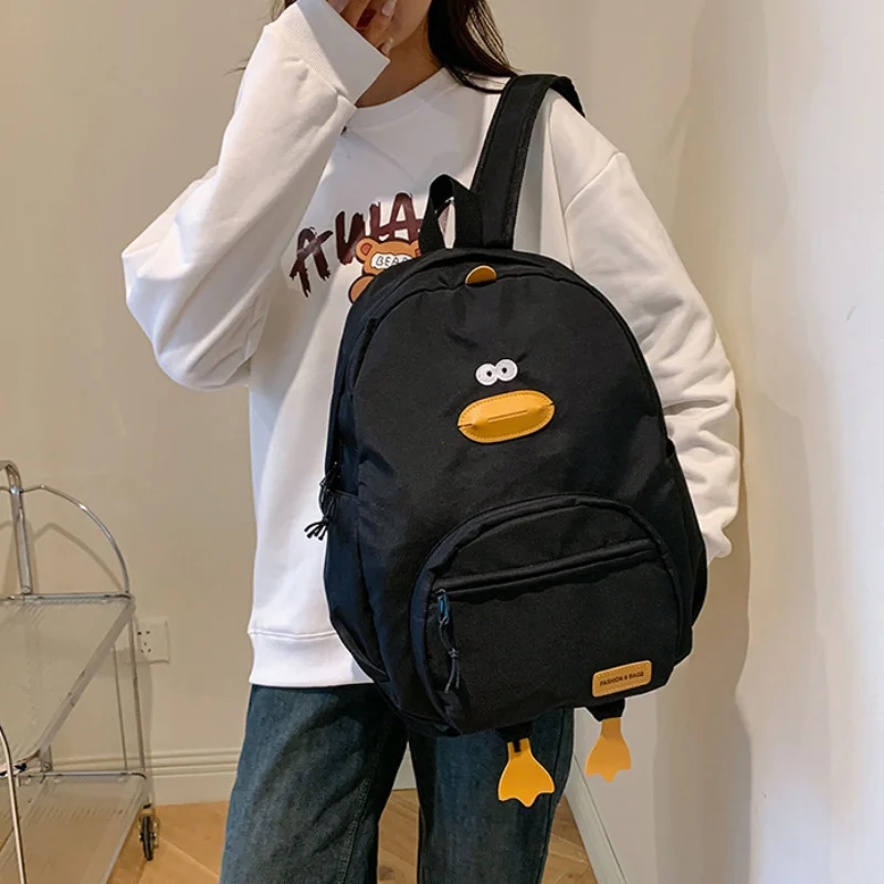 Cute Cartoon Duck Backpack Korean Style Travel School Bag