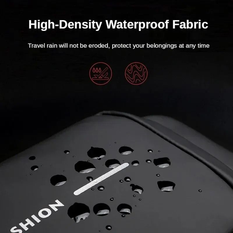 Men Crossbody Bag PU Leather Anti-Theft Shoulder Chest Bag with USB Charging