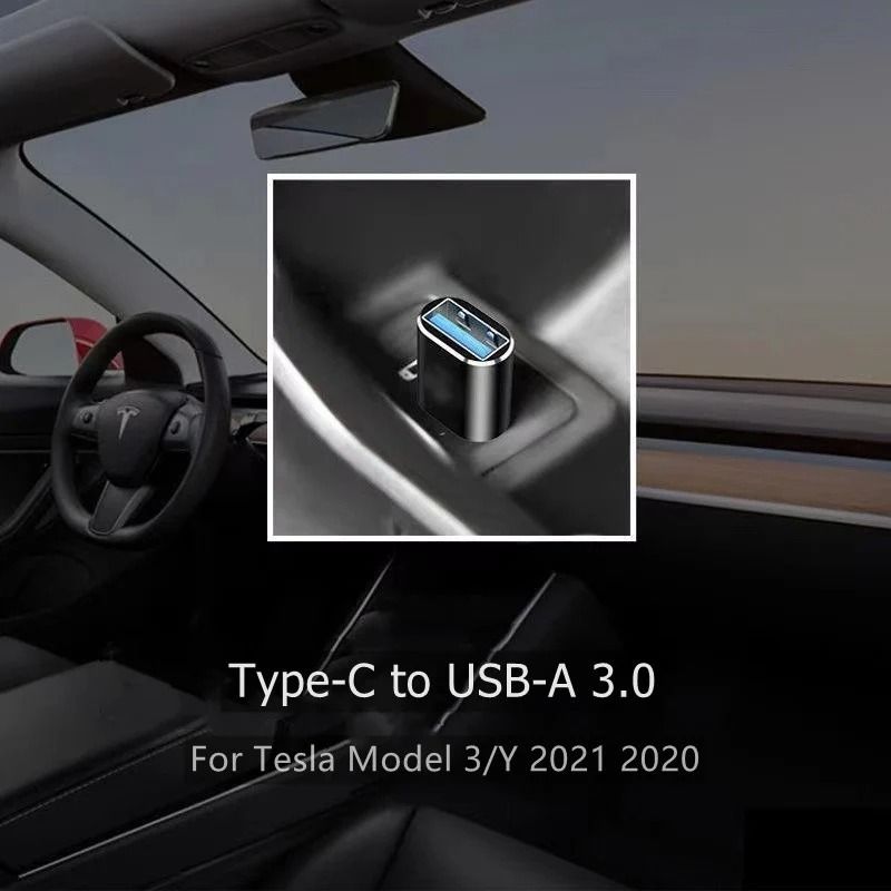 Type C to USB A Mini Charging Adapter for Car Use