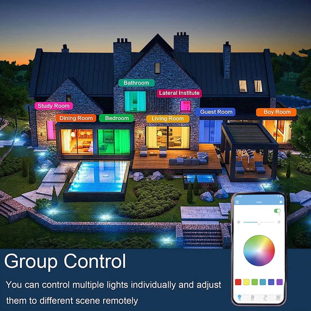 Smart RGB LED Ceiling Light with App and Remote Control
