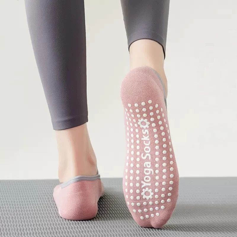 Womens Terry Cotton Non-Slip Yoga Socks – Breathable Bandage Pilates & Ballet Grip Fitness Socks