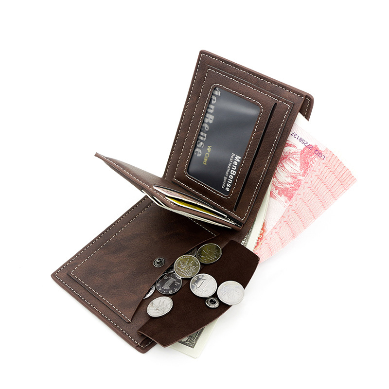 Mens Vintage PU Leather Wallet with Coin Pocket High Quality Card Holder & Money Clip