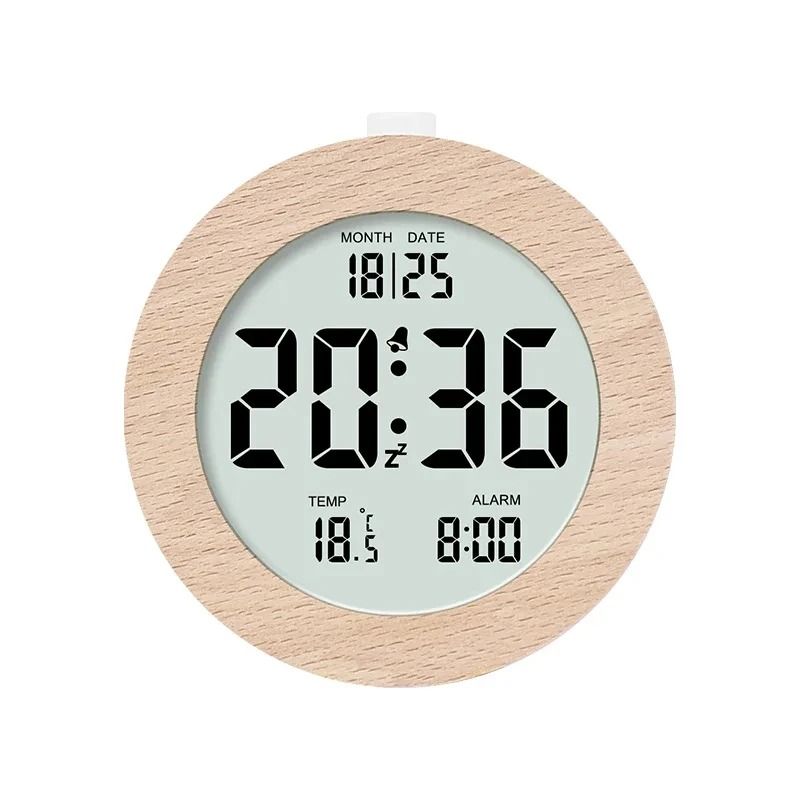 Wooden Alarm Clock – Multifunctional Electronic Desktop Display