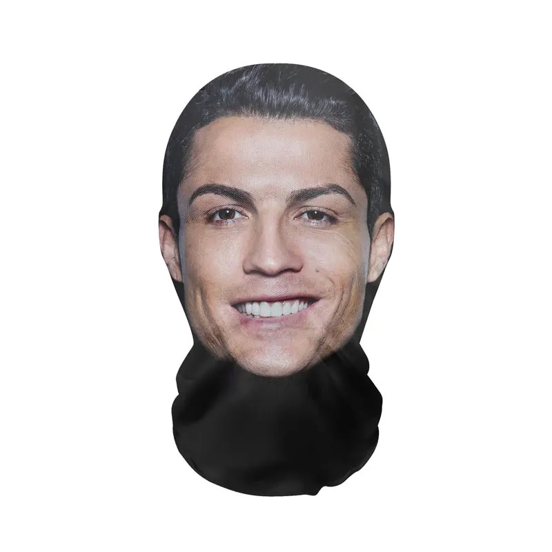 Breathable Cosplay Head Cover, Printed Celebrity Face Mask, Funny Ball Game Star Pattern, Halloween/Party Props