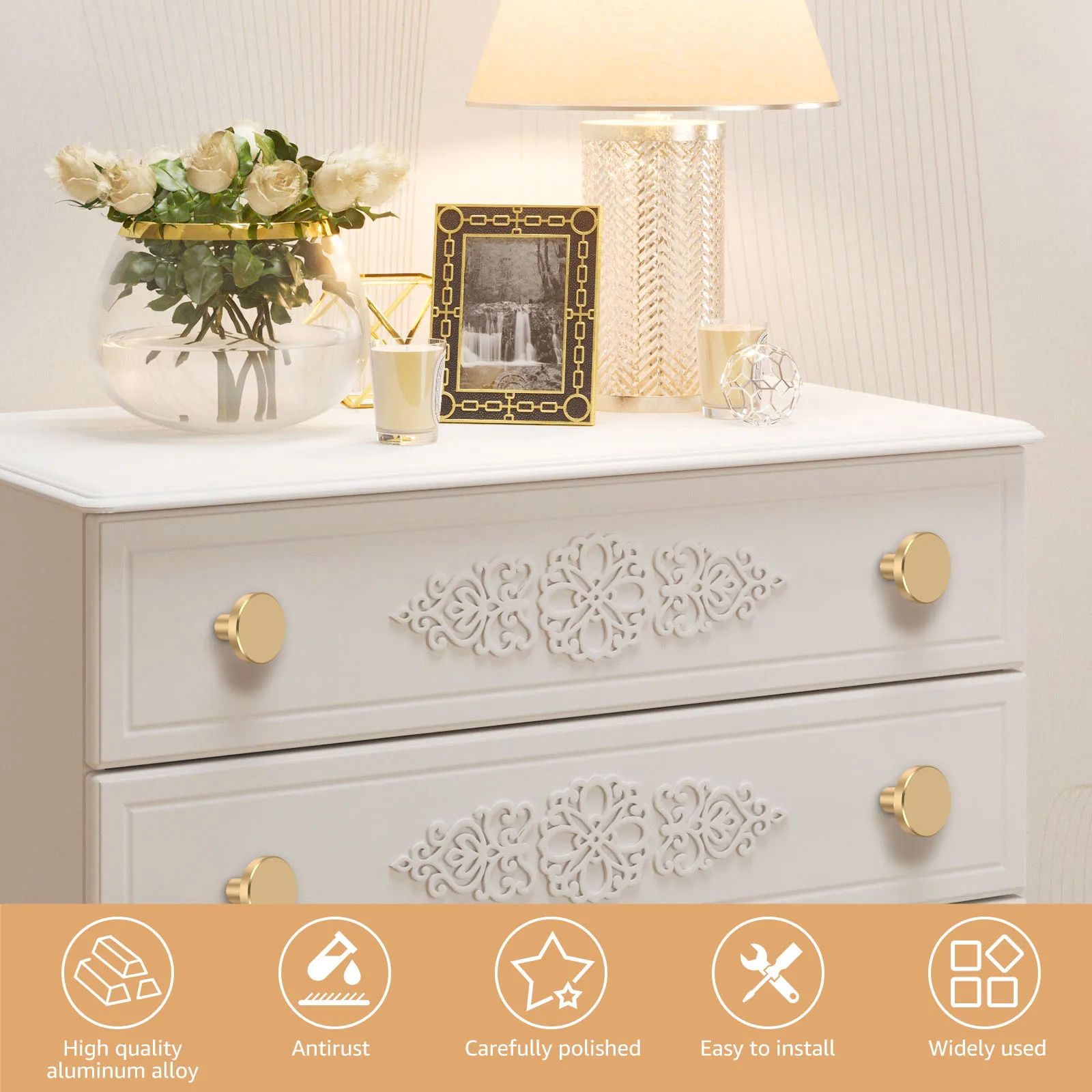 Modern Aluminum Cabinet Knobs Set Drawer Pull Handles for Kitchen Furniture Upgrade