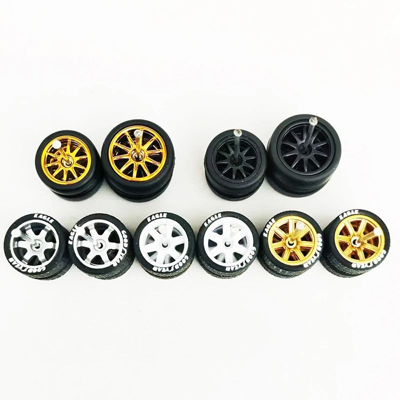 1/64 Scale Custom Alloy Wheels and Rubber Tires