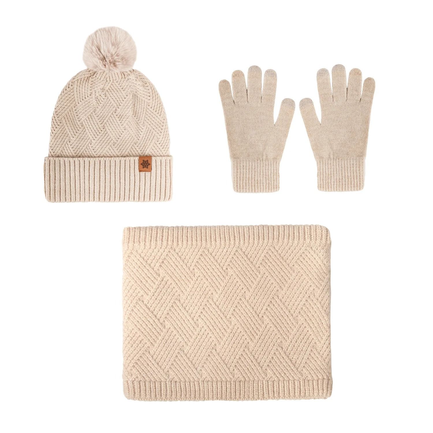 Unisex Double-Layer Fleece-Lined Thermal Winter Set