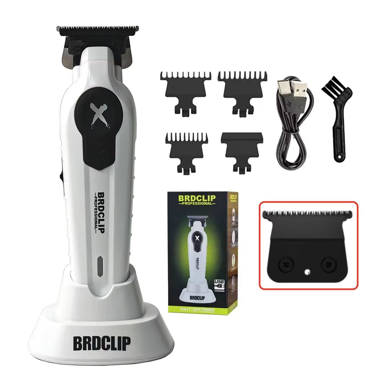 BRDCLIP FA1T Professional Hair Trimmer – Precision Electric Clipper with Carving Blade, Gradient Finish & Charging Stand