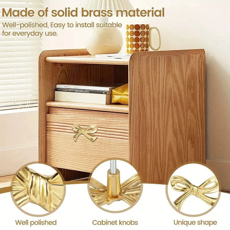 Golden Bow Cabinet Handles Stainless Steel Pulls for Kitchen & Furniture, Easy Installation