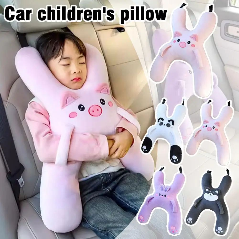 SnuggleRide Kids Car Neck Pillow - Cute Child Car Seat Headrest with Gentle Neck Support