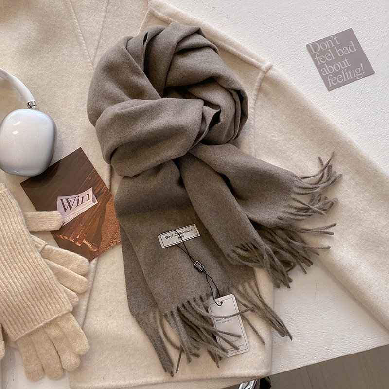 Cashmere Wool Scarf Women Pashmina Soft Thick Shawls Wraps Bufanda