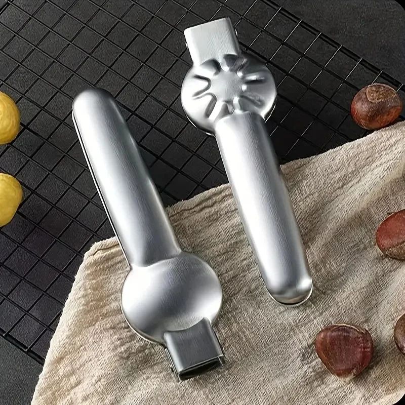 Stainless Steel Chestnut Opener Cross-Serrated Nut Cracker Clip Cutter