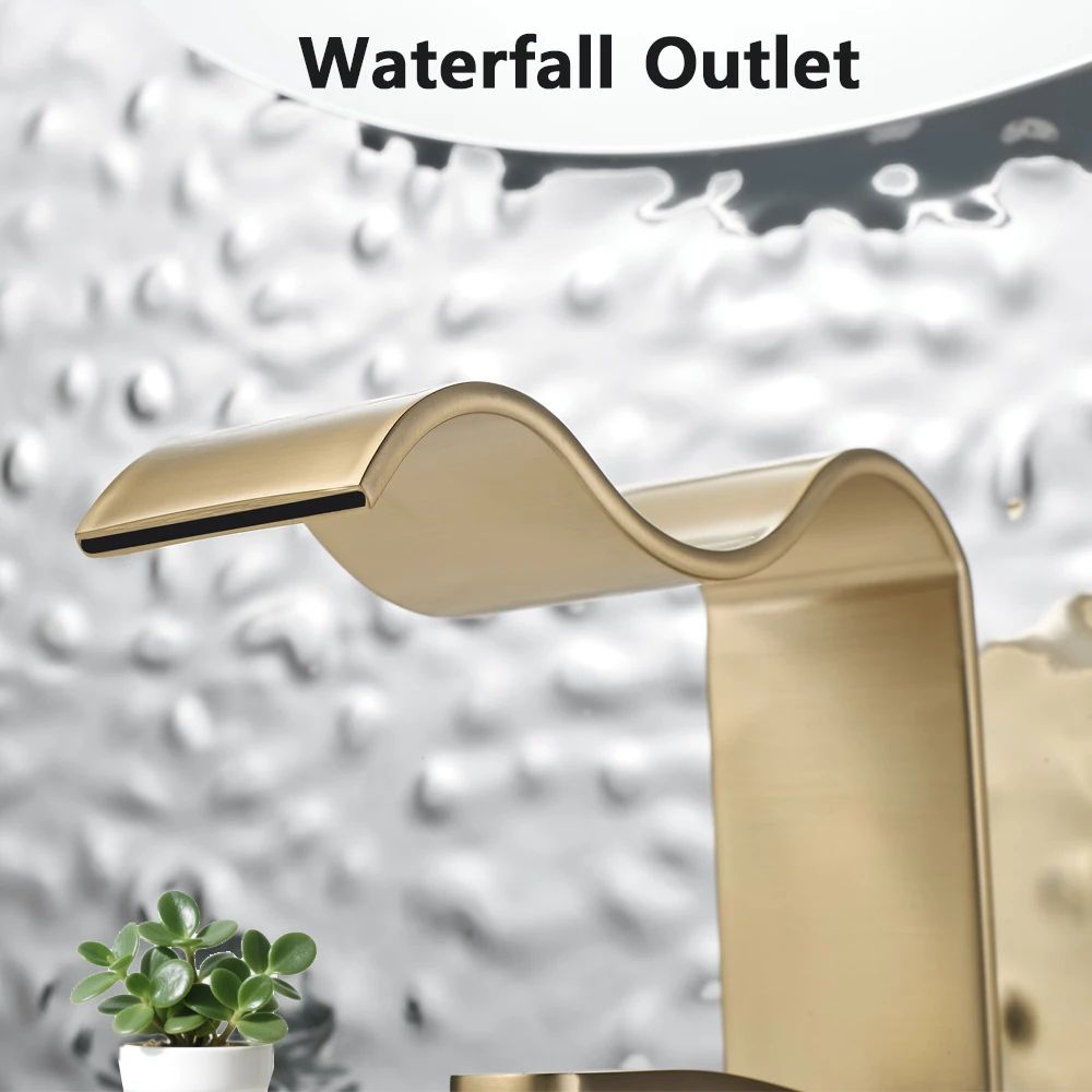 Luxury Brushed Gold Bathroom Sink Faucet