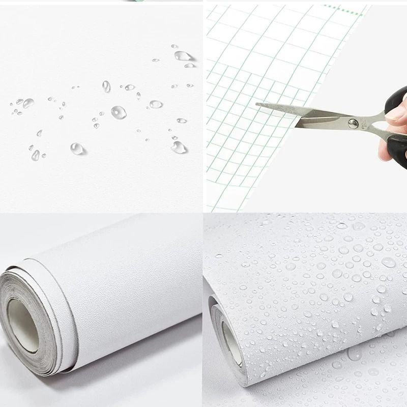 Waterproof Matte White Self Adhesive Wallpaper Vinyl Contact Paper