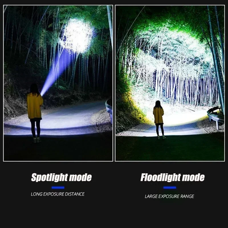 Ultra Bright LED Flashlight with Built in Battery, Tactical Spotlight Range, Emergency Light for Outdoor