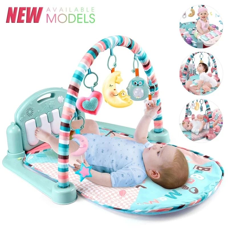 Baby Fitness Stand Music Play Gym Activity Toy Newborn Piano Crawling Blanket Pedal Game Pad