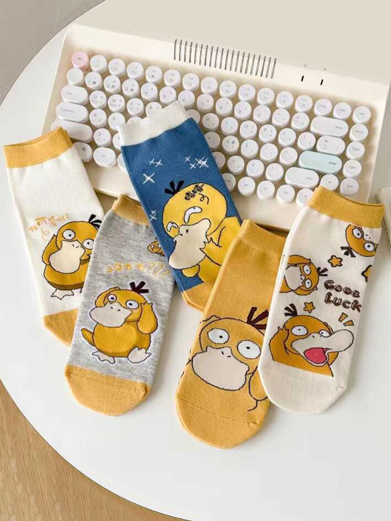 Cartoon Duck Anime Short Socks Cute Casual Style