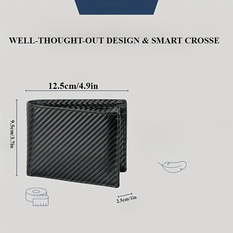 Carbon Fiber Mens Wallet with Coin Pocket Protection