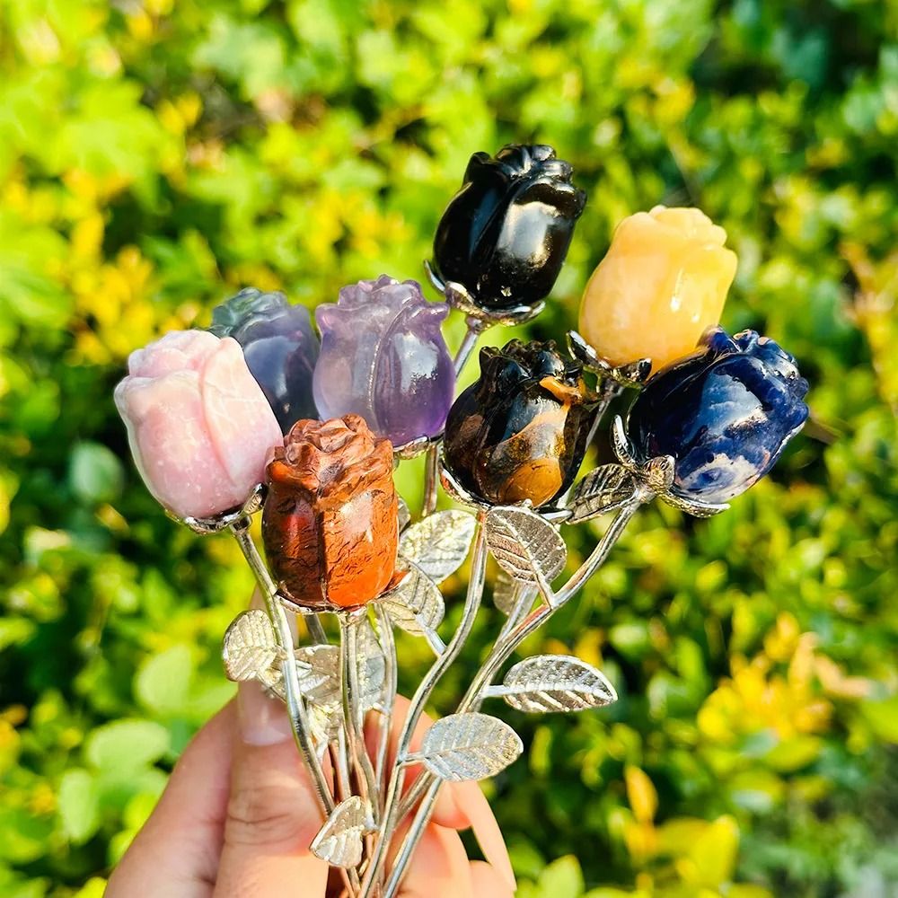 Elegant Carved Crystal Rose | Exquisite Quartz Flower Sculpture | Professional Reiki Healing & Jewelry Art