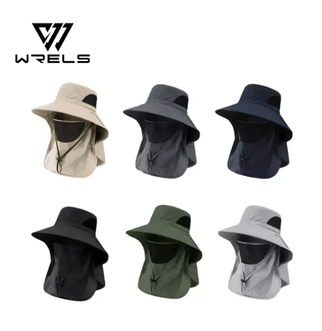 Summer UV Protection Sun Hat Wide Brim Outdoor Fishing and Hiking Bucket Hat with Neck Flap Unisex