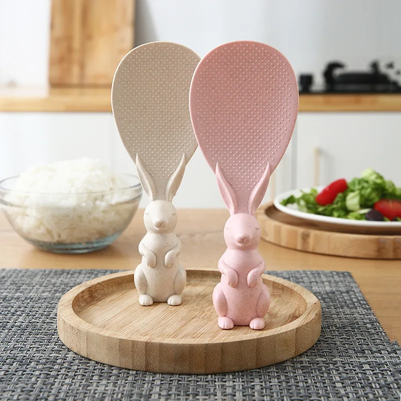 Creative Rabbit Spoon, Wheat Straw Rice Shovel, Non-Stick Cooker Spoon