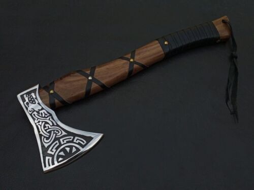 Engraved Hand-Forged Viking Axe | 16