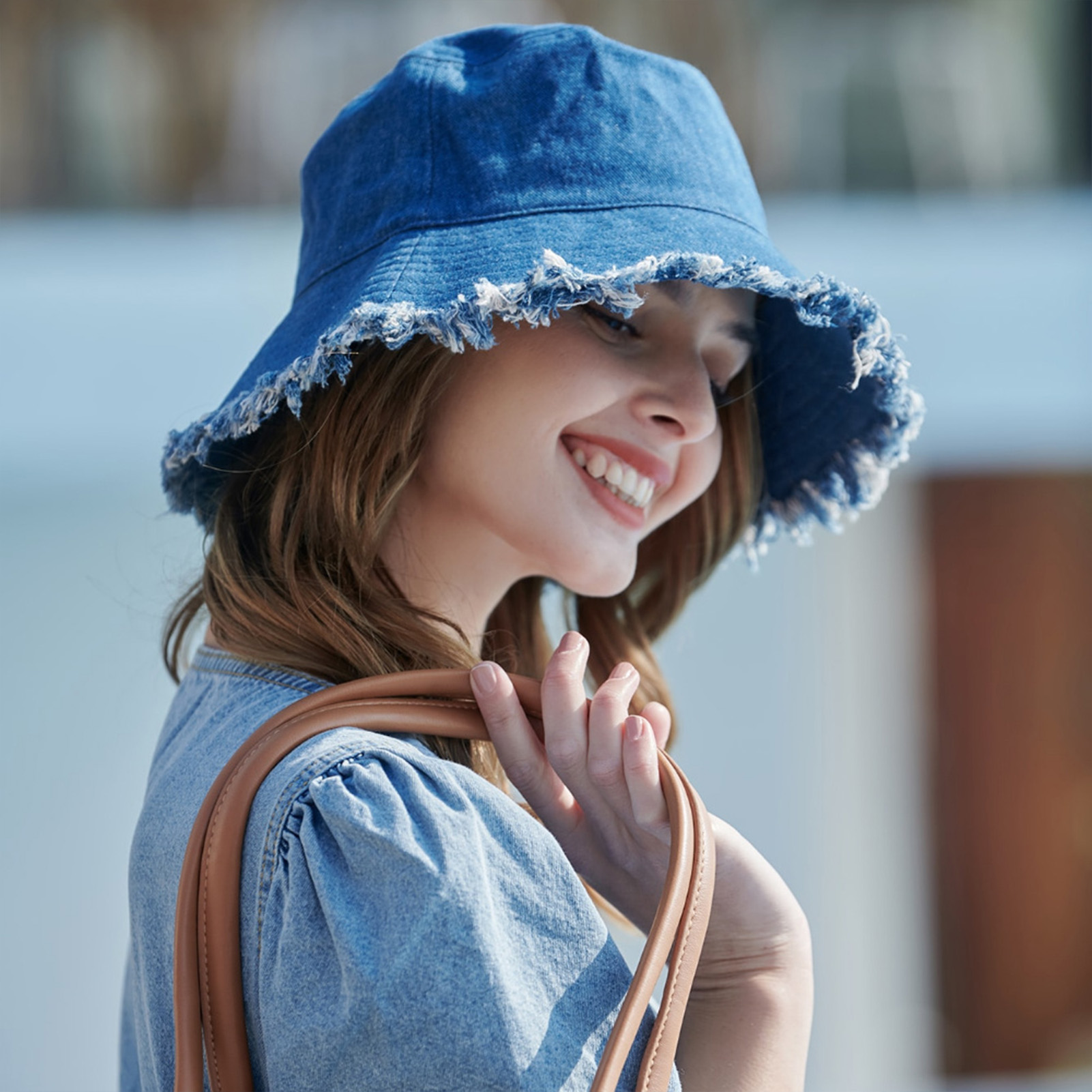 Outdoor Breathable Summer Denim Fisherman, Women Sun Hat Trendy Summer Bucket Hat, Girls Caps, Hats for Beach Vacation