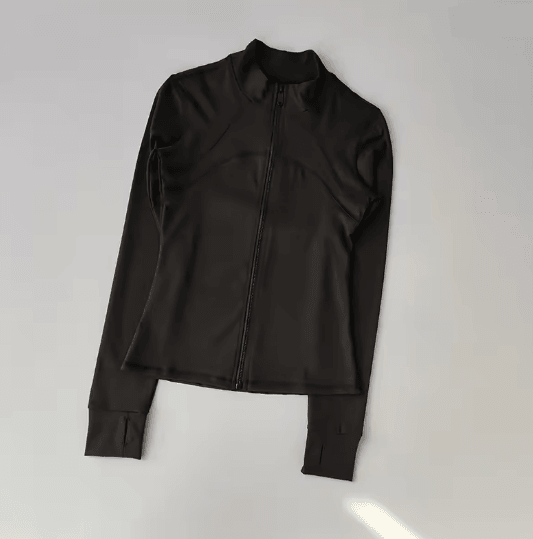 Womens Quick Dry Yoga Jacket Slim Fit Zip Up Fitness Top