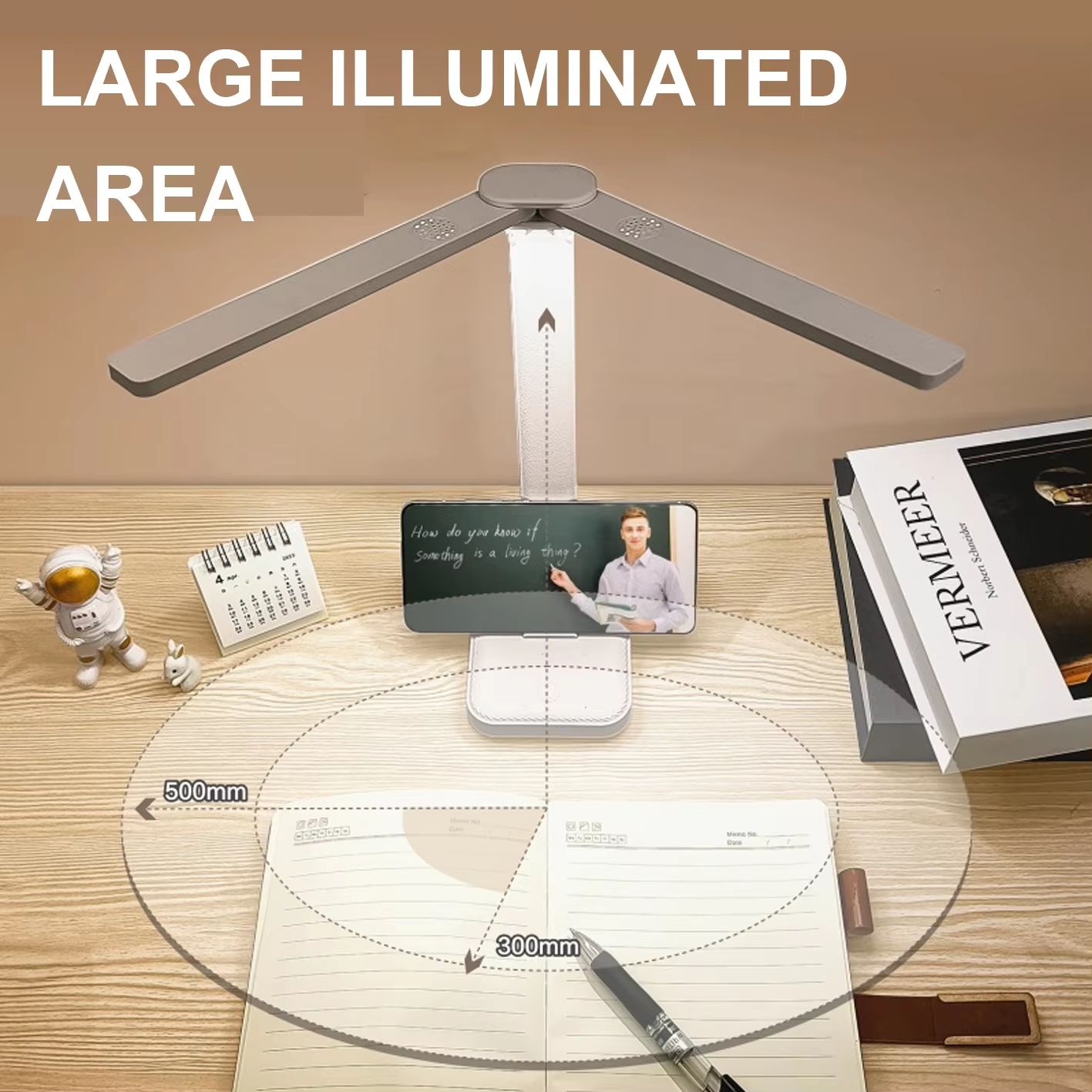 Rechargeable Foldable LED Desk Lamp with Touch Dimming and Eye Protection