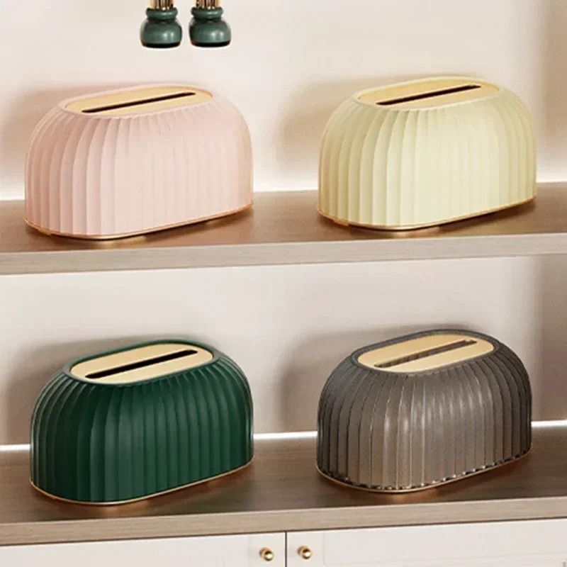 Nordic Striped Tissue Box Holder Decorative Toilet Paper and Napkin Dispenser