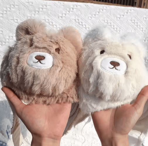 Soft Bear Plush Japanese Style Winter Cute Cartoon Bralette