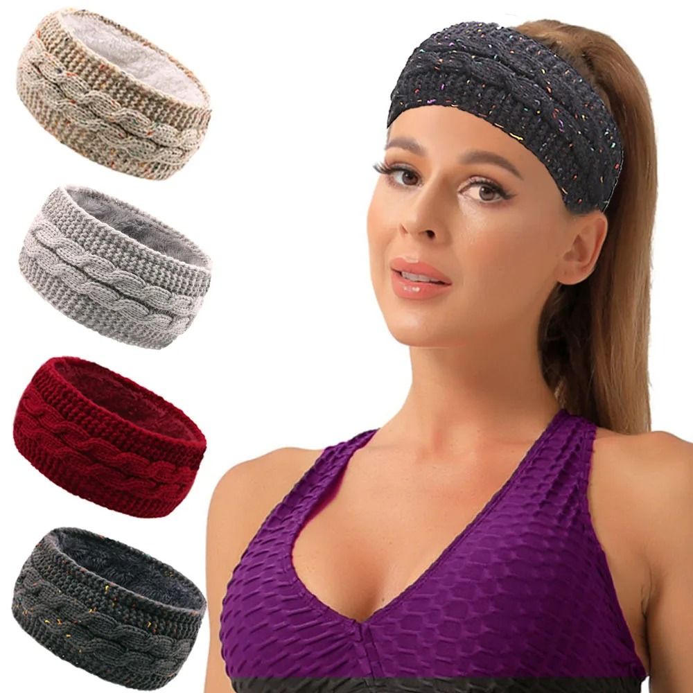 Velvet-Lined Thermal Knitted Winter Headband