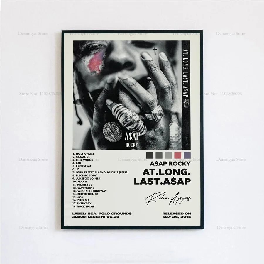 ASAP Rocky Poster Hip Hop Album Cover Wall Art Music Poster Print