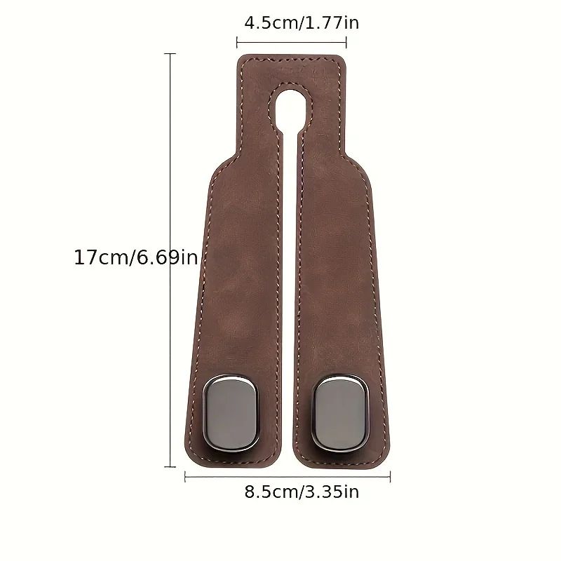 Premium Car Seat Back Hook – Leather & ABS Headrest Purse Hook