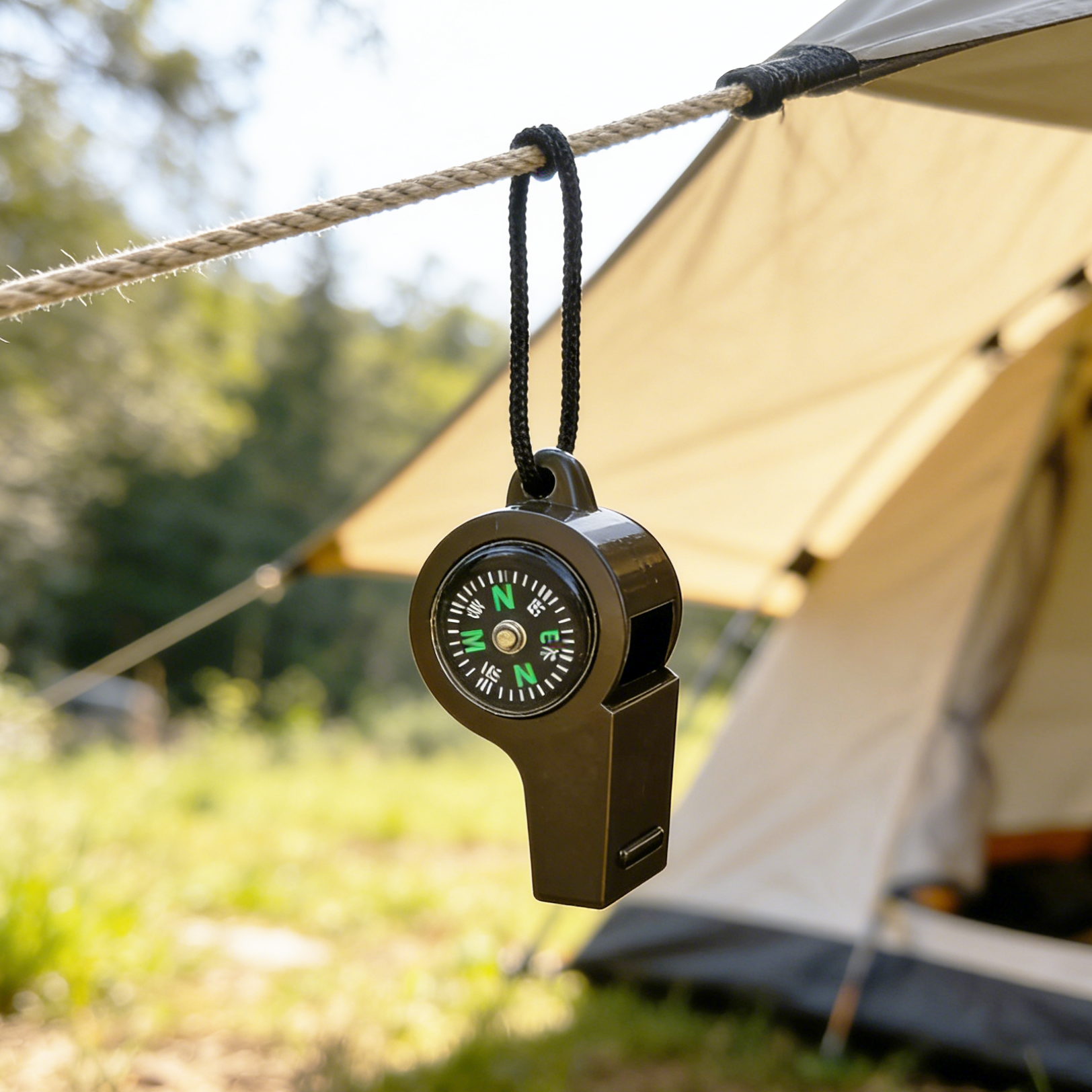 Emergency Survival Whistle with Compass & Thermometer for Outdoor Safety