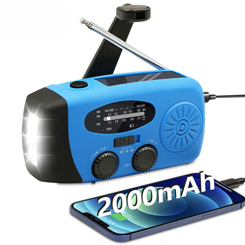 Solar Hand Crank Emergency Radio with NOAA Weather Alert USB Charger Flashlight