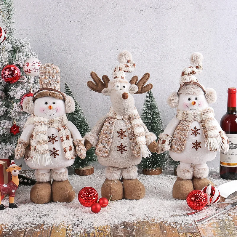 Knit Deer Santa Claus, Christmas Decorations Factory Doll, Expandable Figurine, Window Scene Arrangement Ornament
